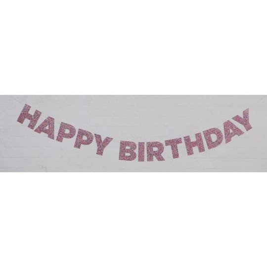 12 Pack: 6ft. Multicolor Glitter Happy Birthday Banner by Celebrate It™